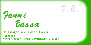 fanni bassa business card